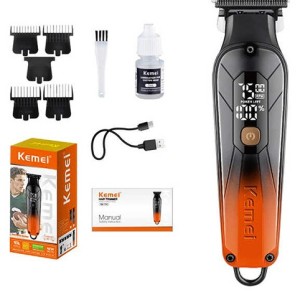 Kemei Km-1741 1200mAh Excellent Lithium Battery Hair Shaver Splicing Color Design Brand Hair Clipper Shop Online Brand T