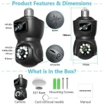 V380 E9 Dual Lens Bulb PTZ IP Camera.