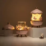 Bunny Carousel Night Light Projector – Rotating LED Star Projection Lamp for Kids Room & Magical Nursery Decor Rotatable